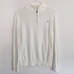 Vineyard Vines Women’s Cream 1/4 Zip Sweater - XL